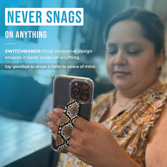 Phone Grip Strap - Pack of 2 Reversible Finger Holder for Phone Back, Customizable Anti-Slip Design, Wireless Charging Compatible Detachable Holder for iPhone - Psychedelic Turtle