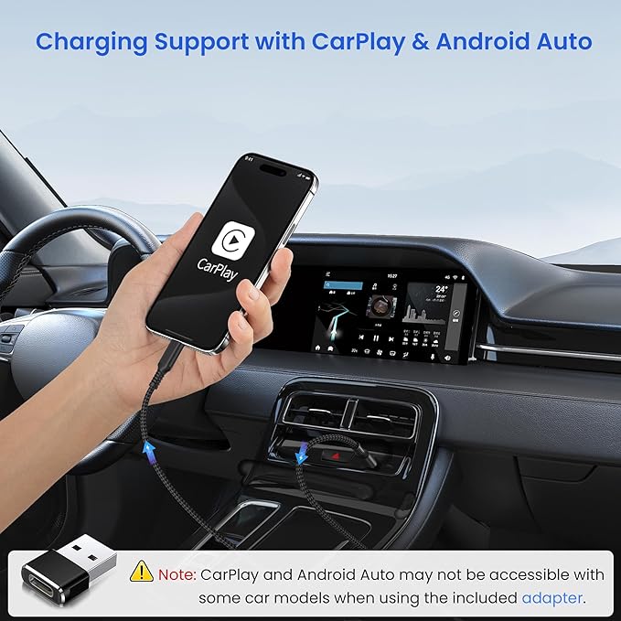 Elebase USB Type C to C 100W Cable 10FT with USB Adapter,Fast Charging PD Charger Cord for iPhone 16 15 Pro Max Plus,Samsung Galaxy S23 S24,Car Play,MacBook Mac,iPad 9 10,Z Flip Fold 4 5,Ultra,A53 A54
