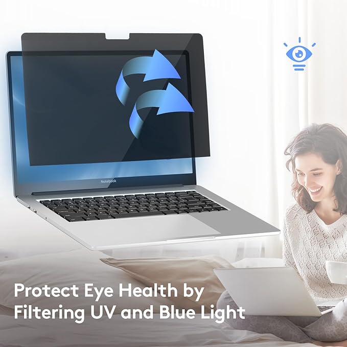 Magnetic Privacy Screen for MacBook Air 13.6 inch (2022-2025, M2, M3, M4), Model A2681, A3113, A3240, Removable Screen Protector, Blue Light Blocking, Anti Glare Protector and Privacy Filter Shield