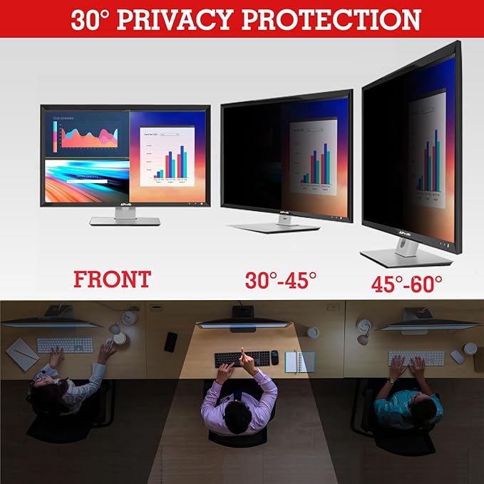 27 Inch Privacy Screen Filter for Widescreen 16:9 Monitor | Privacy Shield | Anti-Glare | Anti-Blue light Protector | Eye Protection | Computer Security Private Filter