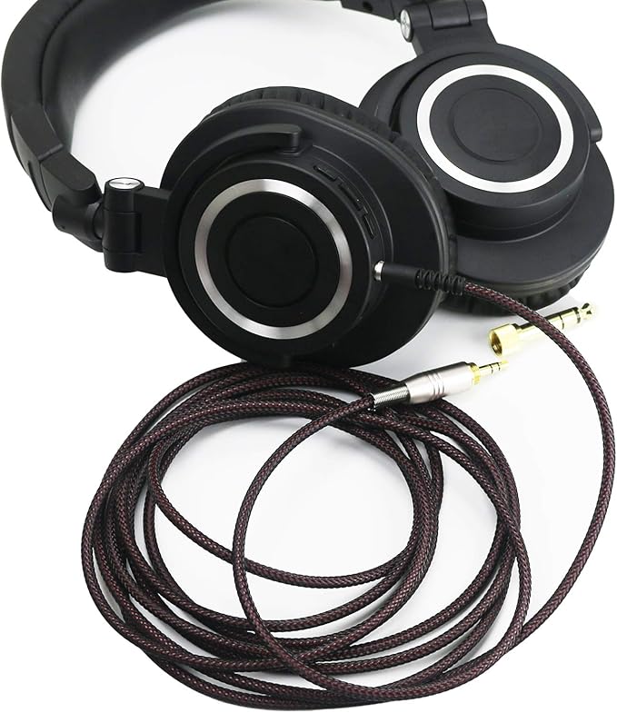 NewFantasia Replacement Audio Upgrade Cable Compatible with Audio-Technica ATH-M50xBT, ATH-AR3BTBK, ATH-SR50BT, ATH-ANC9, ATH-ANC7B, ATH-SR5BTBK, ATH-S700BT Headphones 2meters/6.6ft