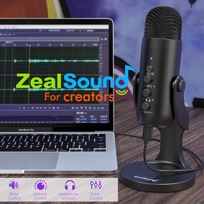 ZealSound USB Microphone, Condenser Computer PC Mic, Plug&Play Gaming - Image 8