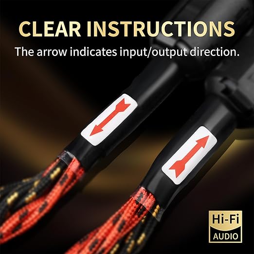9 AWG Audiophile HiFi Speaker Audio Cable–4N OFC Core,24K Gold-Plated Banana Plugs with Nylon Braid,Compatible with Amplifier,Speakers,AV Receiver & Home Theater(8.20ft/2.5m) 2-Pack