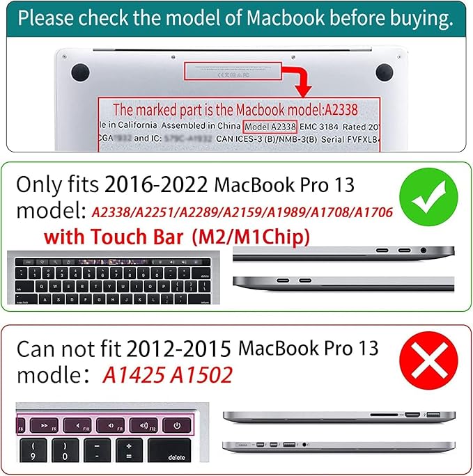 Teryeefi for MacBook Pro 13 inch Case 2025 2024 2022 2021 2019 2018 2017 2016 - Image 2