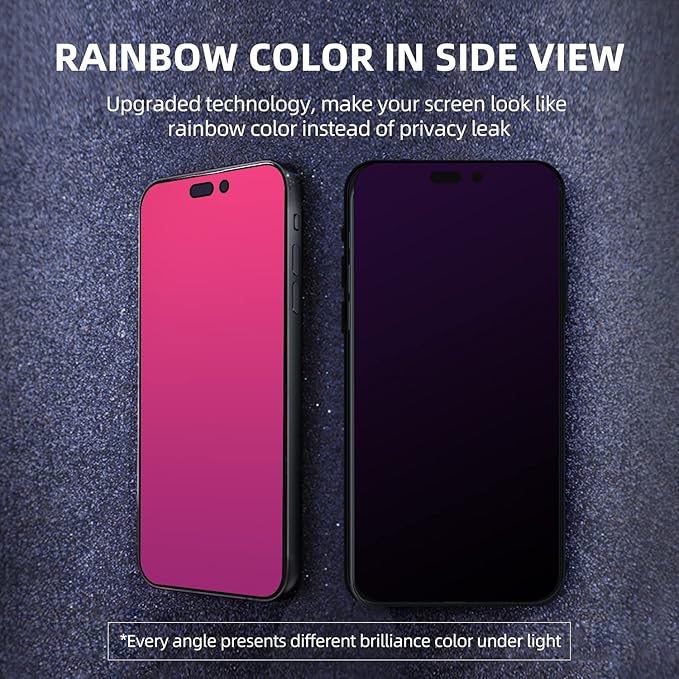 EGKimBa for iPhone 17 Pro Privacy Screen Protector, Gradient Color Tempered Glass, Bubble Free, Easy Installation, Auto Dust-Elimination, Anti Blue Light