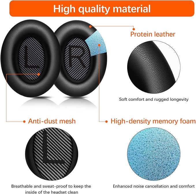 Replacement Ear Pads for Bose QC45/35/25/15/QC2/Ae2/Ae2W/Sound Link/Sound True - Image 5