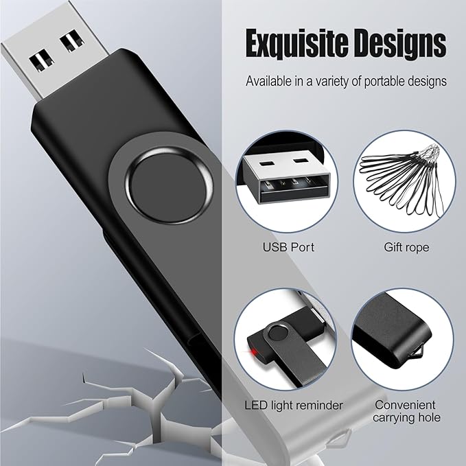 EASTBULL 32GB USB Flash Drive Bulk Thumb Drives 20 Pack with Lanyards USB 2.0 Jump Drive 32GB Memory Sticks Zip Pen Drive for Storage and Backup Black 20PCS