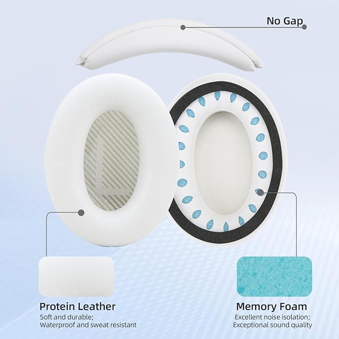 Ear Cushion and Headband for Bose QC45 QC35, Replacement Headstrap Pad Repair - Image 3