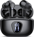 Wireless Earbuds, Bluetooth 5.4 Headphones HiFi Stereo, Bluetooth Earbuds with ENC Noise Cancelling Mic, IP7 Waterproof in Ear Earphones, 48H, LED Display Ear Buds for Pad Workout Sports, Black
