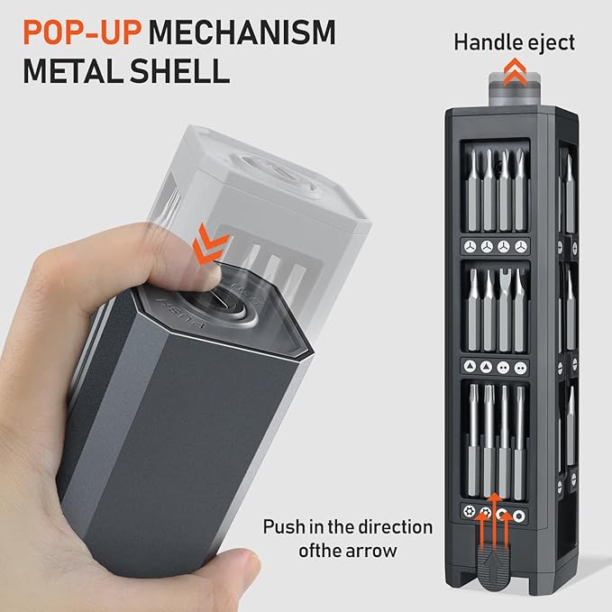 ZOE Electric Screwdriver, Mini Precision Screwdriver Set Cordless Screw driver Kit Small Power Magnetic Storage Bits, Settings Repair Tool Kit for Electronics Laptop Phone Camera Glasses Watch