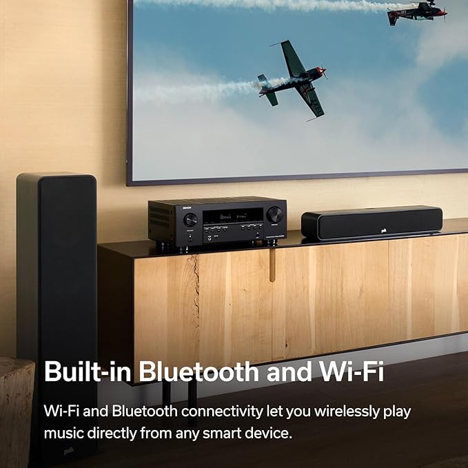 Denon AVR-S970H 8K Ultra HD 7.2 Channel (90Watt X 7) AV Receiver - Built for Gaming, Music Streaming, 3D Audio & Video, Alexa + HEOS, Black