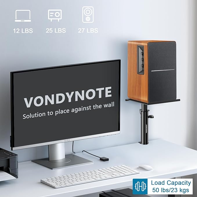 Set of 2 Studio Monitor Stands Desktop Clamp Speaker Stands Against The Wall
