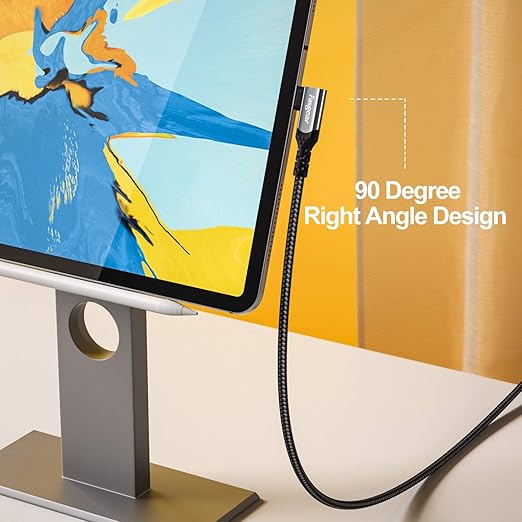 Fasgear 100W USB C to Type C 90-Degree Cable, 2 Pack 6ft USB 3.1 Gen 2 10Gbps Data Power Delivery Cord Compatible for VR Headset,PD Docking Station,Hard Drives,Mac-Book,4K Displays (6ft, Black)
