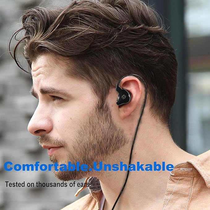 YINYOO KBEAR KS1 in Ear Monitor Bass Earbuds Wired Earbuds,Clear Sound Stereo Headphones, Vocals Forwards High Resolution Noise Canceling Earphones with Detachable Cable for Musicians