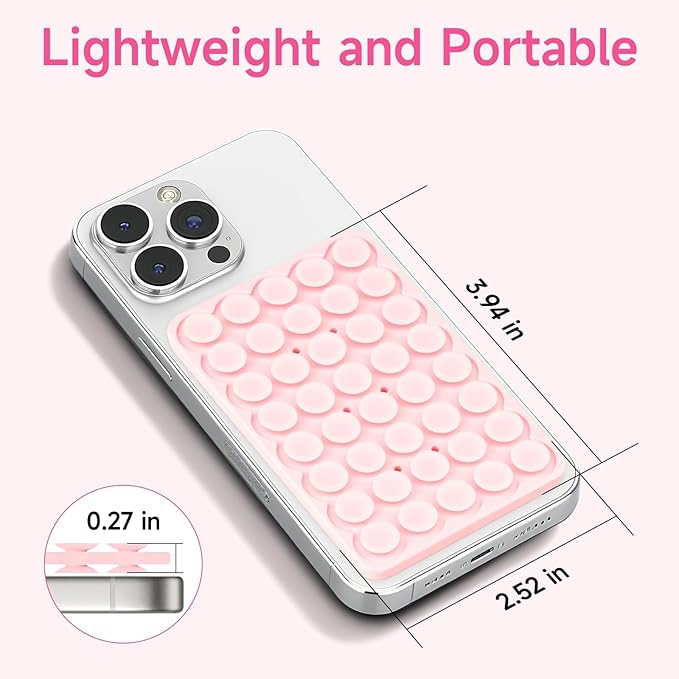 Silicone Suction Cup Phone Case Mount Double Sided, Phone Accessories Hands-Free Strong Grip Holder for Selfies and Videos, Silicon Phone Stand for iPhone and Android Green