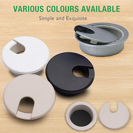5 Pcs Desk Grommet 2" / 50 mm, Desk Cord Hole Cover, Cable Grommet ABS Plastic, Desk Hole Grommet for Home & Office Pc, Detachable Cable Cord Organizer-Light Grey