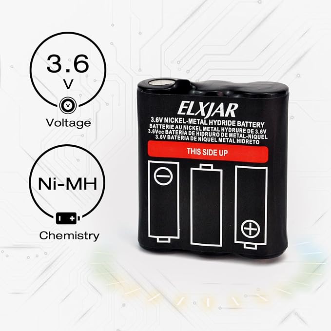 (4-Pack) 3.6V 800mAh Ni-MH Battery Replacement for Motorola PMNN4477AR T200 T400 T500 T800 T600 T62 T82 T92 T260 T265 T801 T460 T465 T480 Walkie Talkies