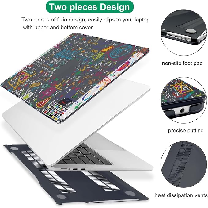 Compatible with M4 MacBook Air 13.6 inch Case 2025 2024 2023 2022 A3240 A3113 M3 A2681 M2 Chip, Crystal Printed Pattern Plastic Hard Case Cover for Mac Air 13 M4 Touch ID, Abundant Formula