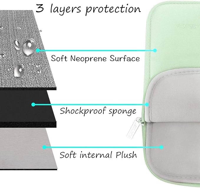 MOSISO Laptop Case 13 inch, 13 inch Laptop Sleeve Bag Compatible with MacBook Air 13 M4 M3 M2 M1 2025-2018 / Pro 13 M2 M1 2025-2016, Neoprene Computer Sleeve Bag with Small Case, Honeydew Green