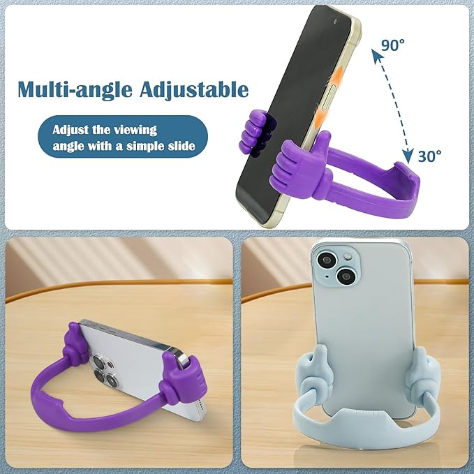 Honsky Thumbs-up Cell Phone Stand Holder, Tablet Stand Cradle for Desk Desktop Smartphone Cellphone Mobile Phone Tablets - Universal Adjustable Flexible - Flag Blue