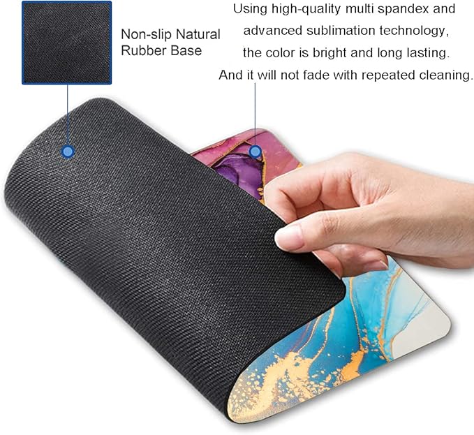 Mouse Pad, Abstract Marble Design Mouse Pad, Washable Square Cloth Mousepad for Office Laptop, Non-Slip Rubber Computer Mouse Pads for Wireless Mouse, Cute Mouse Pads for Desk