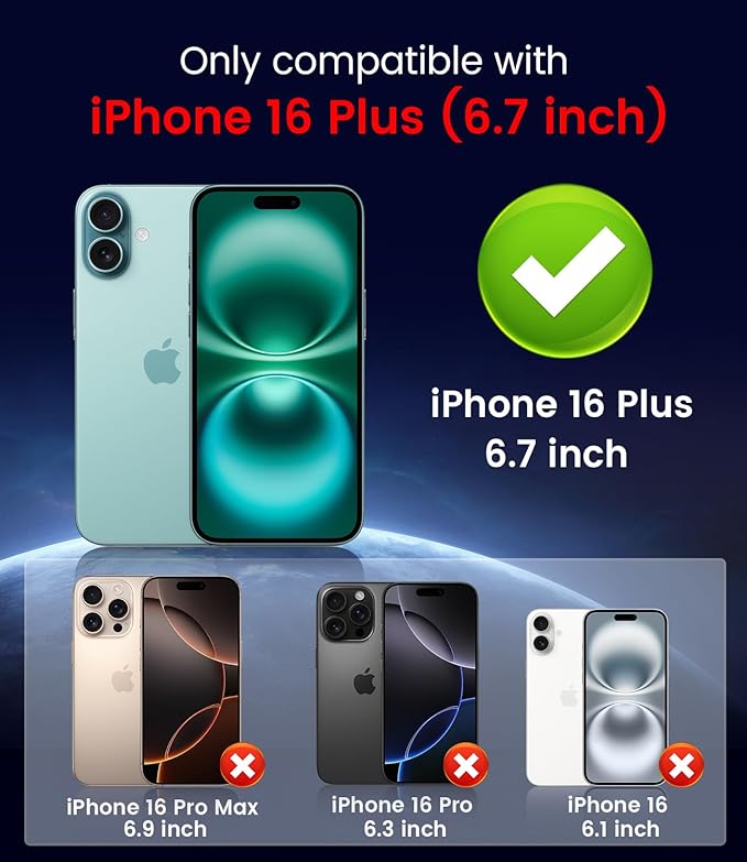 Magnetic for iPhone 16 Plus Case [Compatible with MagSafe][Built-in Camera Lens Protector] Slim Soft Silicone Bumper Shockproof Metallic Luster Phone Case (Blue)