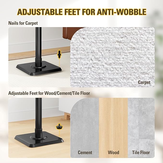 Mounting Dream Speaker Stands Height Adjustable for Satellite & Small Bookshelf Speakers, Set of 2 Floor Stand Mount for Bose Polk JBL Sony Yamaha and Others - 11LBS Capacity MD5402