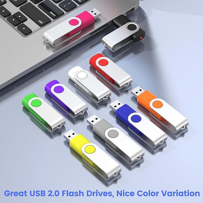 ABLAZE 8GB USB Flash Drive 100 Pack, USB 2.0 Thumb Drives Bulk Memory Sticks Pendrives 100PCS (Mixcolors)