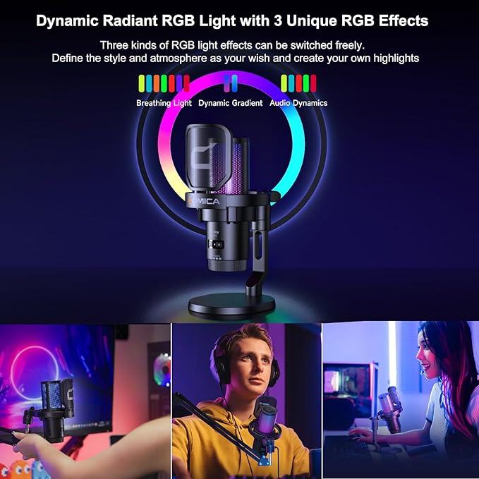 COMICA USB Microphone for Computer and Smartphone, 48kHz/24bit RGB Cardioid - Image 6