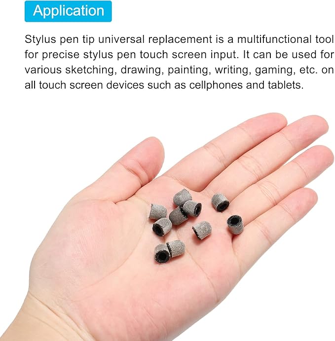MECCANIXITY 6pcs 6.5mm Stylus Pen Fine Tips Conductive Fiber Capacitive Touch Screen Pens Tip Universal Replacement