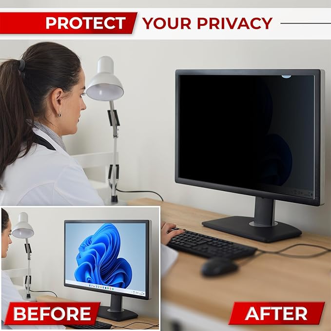 23.8 Inch 16:9 [2 Pack] Computer Privacy Screen Filter for Monitor - Privacy Shield and Anti-Glare Protector