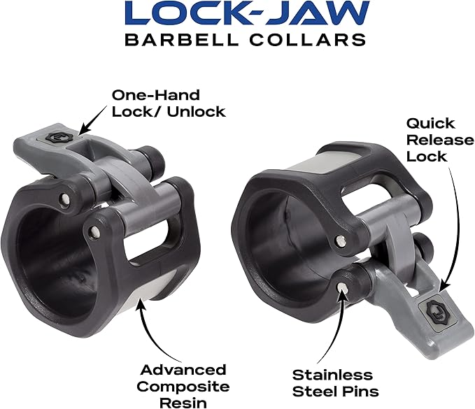 Lock-Jaw HEX 50mm / 2" Olympic Barbell Collar - Quick Release Barbell Clamp (LIGHT BLUE)