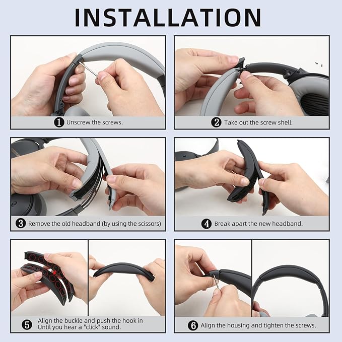 Ear Cushion and Protein Leather Replacement Headband Pad Kit - Image 7