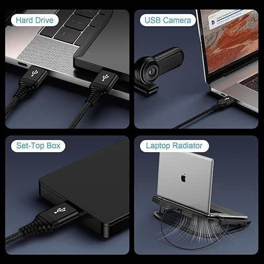 USB to USB Cable, 3 Pack 6 FT USB3.0 A to A Cable Male to Male USBCable Double End USB-A to USB-A Cord Data Transfer Cord for Soundbar Monitor Laptop Cooling Pad Fan Hard Drive Enclosures DVD Player