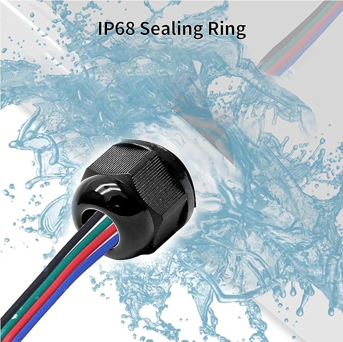 20 Pcs Nylon Cable Gland Kit, IP68 Waterproof Adjustable Cord Grip Cable Connector Strain Relief Wire Protectors, 1/4" 3/8" 1/2" 3/4" 1", Black