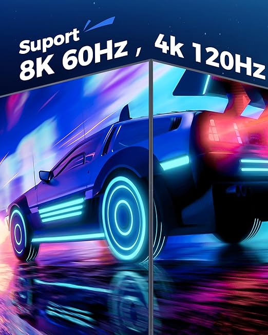 8K Short HDMI Cable 3.3FT - Certified Ultra High Speed HDMI Cable,48Gbps,8K 60hz,4K 120hz,Braided,eARC - Compatible for HDTV,PS5,PS4,Blu-ray