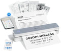 iDPRT Portable Printer Wireless for Travel - Bluetooth Mobile Printer Support for 8.5"x11" US Letter, Inkless Compatible with iOS, Android, Laptop for Office, Car and Home (pro, White)