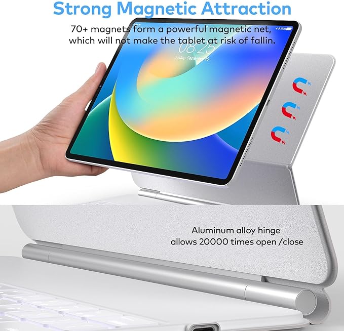 Keyboard Case for iPad Air 11-inch (M3 2025 / M2 2024) & iPad Pro 11 inch(1st/2nd/3rd/4th Generation) – Magic-Style Magnetic Keyboard Case with Multi-Touch Trackpad for 10.9” iPad Air 4th/5th Gen.