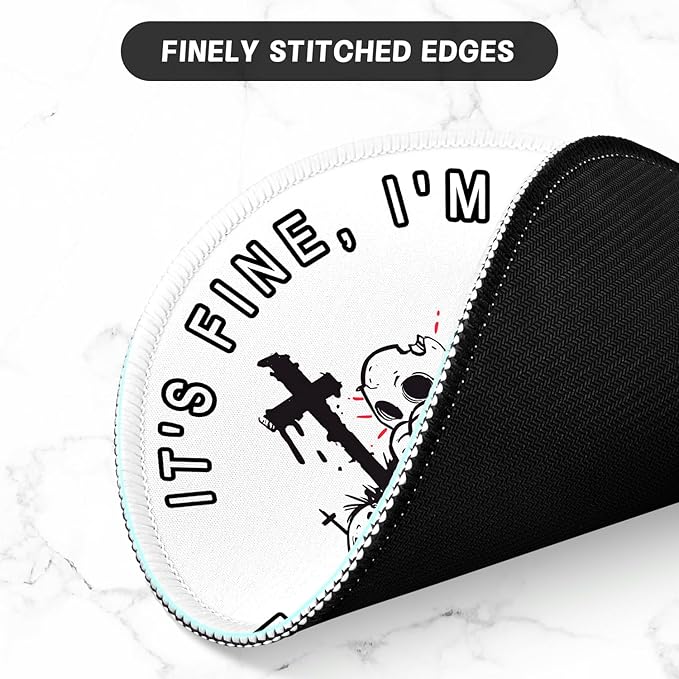ITNRSIIET Round Mouse Pad with Stitched Edge Premium-Textured Waterproof Non-Slip Rubber Base Desktop Protection Mat Diameter 8.7 inches, Lonely