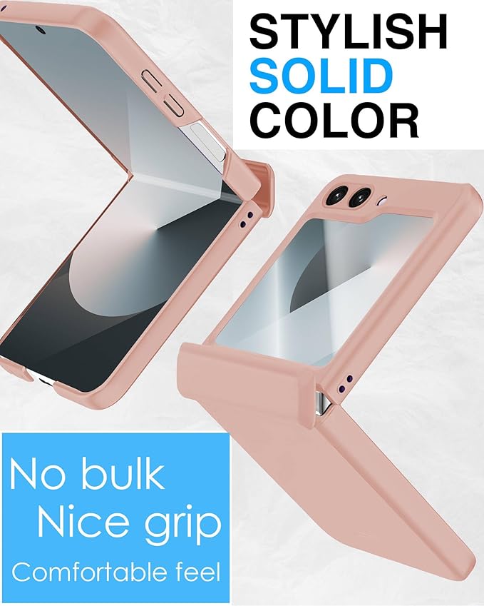STORMTAL for Samsung Galaxy Z Flip 6 Case/Z Flip 7 FE Case, Hinge Protection, Built-in Screen Protector, Wireless Charging, Slim Rugged Phone Protective Case for Galaxy Z Flip 6 Pink