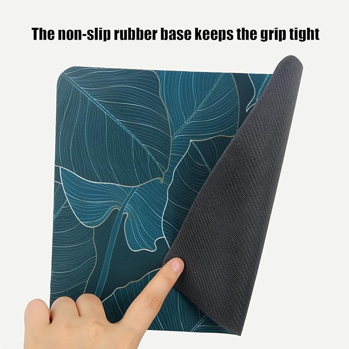 Mouse Pad, Gaming Mouse Pad, Non-Slip Rubber Base Mouse Mat with Designs for Laptop, Computer & Office, 9.5 x 7.9 x 0.12 inches (Leaf)