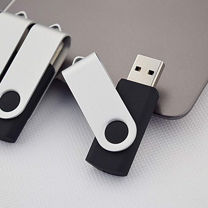 Aiibe 32GB USB Flash Drives Thumb Drive 10 Pack Bulk 32 GB Flash Drive USB 2.0 Memory Sticks Swivel Jump Zip Drives (32GB, 10 Pack, Black)