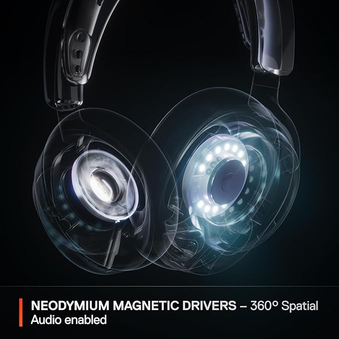SteelSeries Arctis Nova Pro Wireless Multi-System Gaming Headset - Premium Hi-Fi Drivers - Active Noise Cancellation - Infinity Power System - Stealth Retractable Mic - PC, PS5/PS4, Switch, Mobile