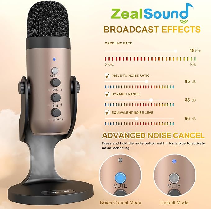 ZealSound USB Microphone, Condenser Computer PC Mic, Plug&Play Gaming - Image 3