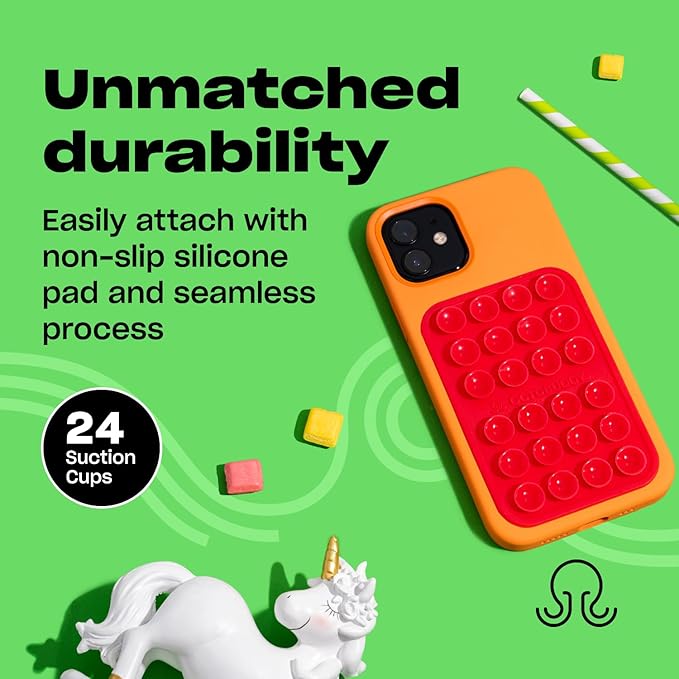 Classic MAX - Silicone Suction Phone Case Adhesive Mount - Hands-Free, Strong Grip Holder for Selfies and Videos - iPhone and Android Compatible - 2.6″ x 3.9″, Buttercream