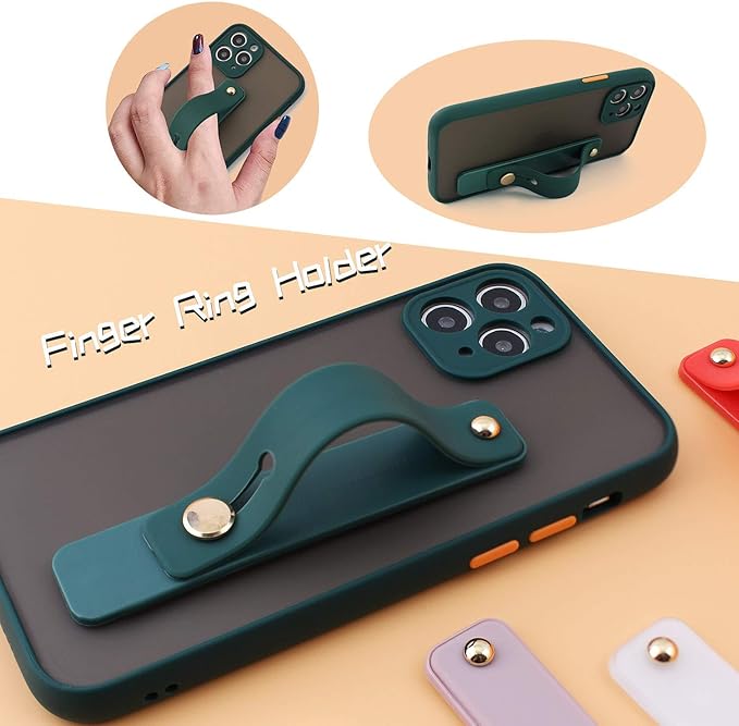 Removable and Reusable Cell Phone Grip Strap, Yetaida Telescopic Finger Kickstand Bracket Universal Silicone Phone Holder Stand and Portable Finger Loop for Most Smartphones Case (Pink)