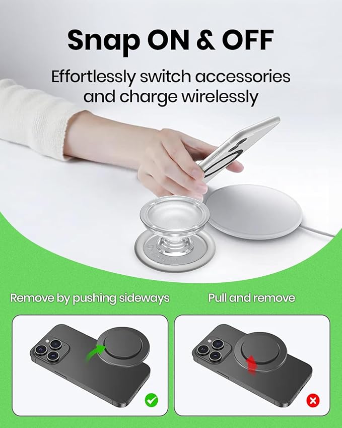 OnTheGrip Cute Natural Seashell Design Round Shape Collapsible Mobile Phone Grip Stand Holder for Smartphone Tablet Cell Phone Accessory (Crème)
