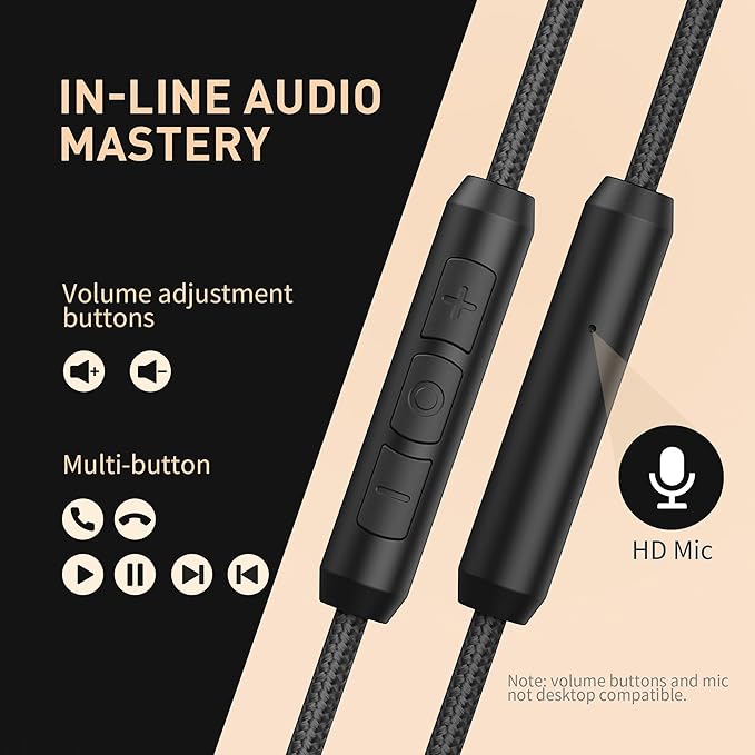 AILIHEN Wired Headphones with Microphone, Over-Ear Foldable Corded Head Phones - Image 4