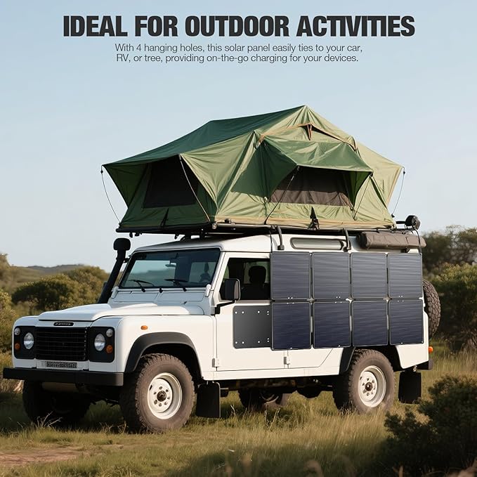 GRECELL 240W Portable Solar Panel for Power Station, Ultra Light Foldable Solar Panel Kit, 25% High Efficiency, IP65 Waterproof, Solar Charger for Outdoor Camping RV Boat Home Backup Power, Off-Grid