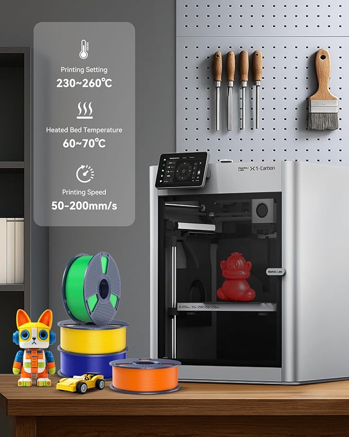 SUNLU 3D Printer Filament PETG Filament 1.75mm, Less Stringing Good Layer Adhesion High Toughness, PETG Filament 1.75 ±0.02mm, 1kg Spool(2.2lbs),1kg,Grey